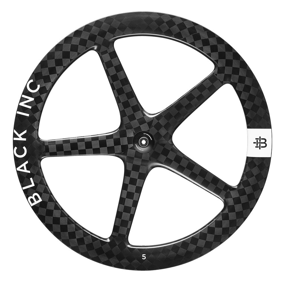 Black Inc FIVE Track Front Wheel - Solid Carbon Spoke