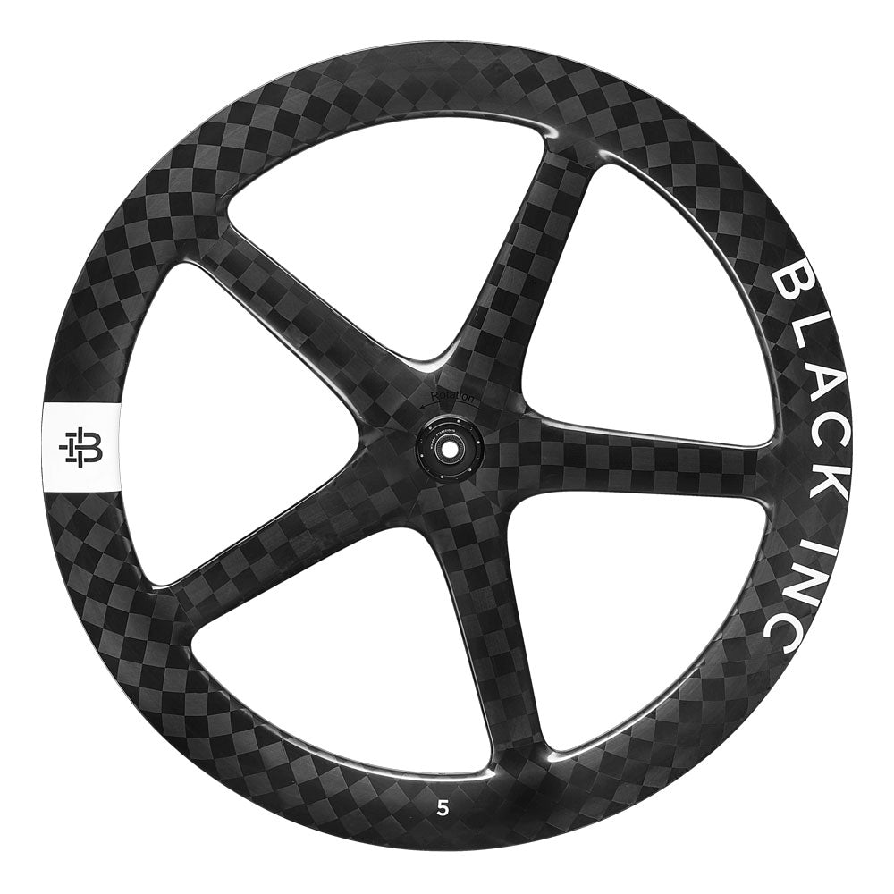 Black Inc FIVE Track Front Wheel - Solid Carbon Spoke