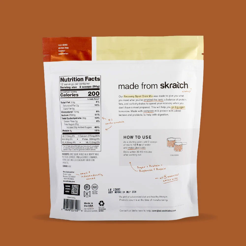 Skratch Labs Recovery Sport Drink Mix Resealable Bag - 12 Serving