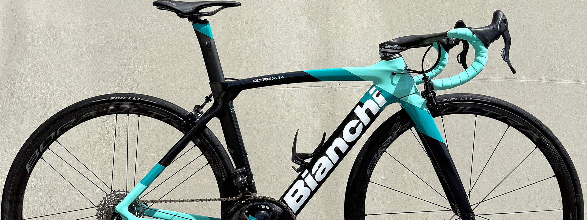 Bianchi Oltre XR4 Campagnolo Super Record EPS V4 Bora Ultra 35 Road Bike at twohubs.com