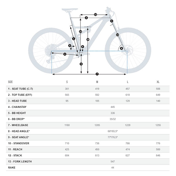 Orbea Rise M-LTD Geometry