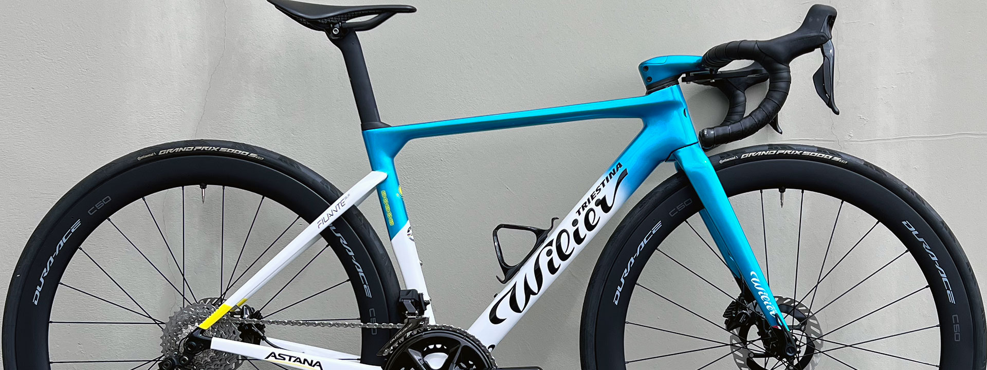 Wilier Triestina Astana Filante SLR Shimano Dura Ace R9270 Di2 C50 Road Bike at twohubs.com